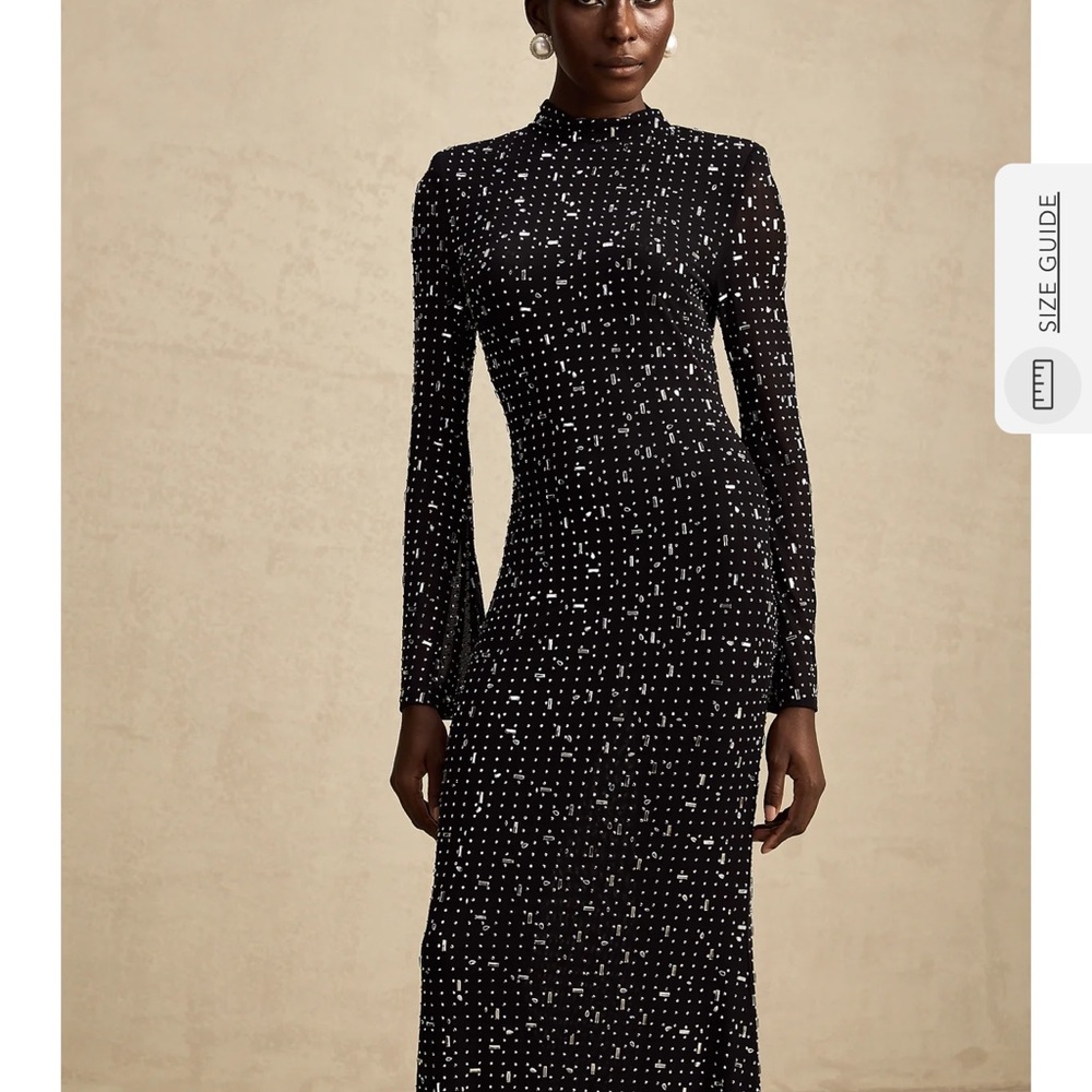 Elegant Black and Rhinestone Dress - NWT